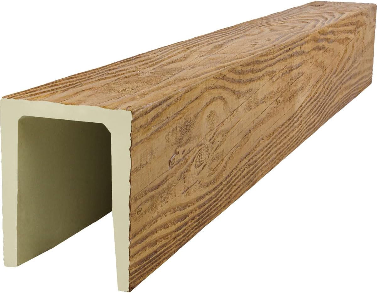 HeritageTimber Faux Beam - 3 1/2"W x 5 1/2"H x 96"L 3-Sided (U-Beam)
