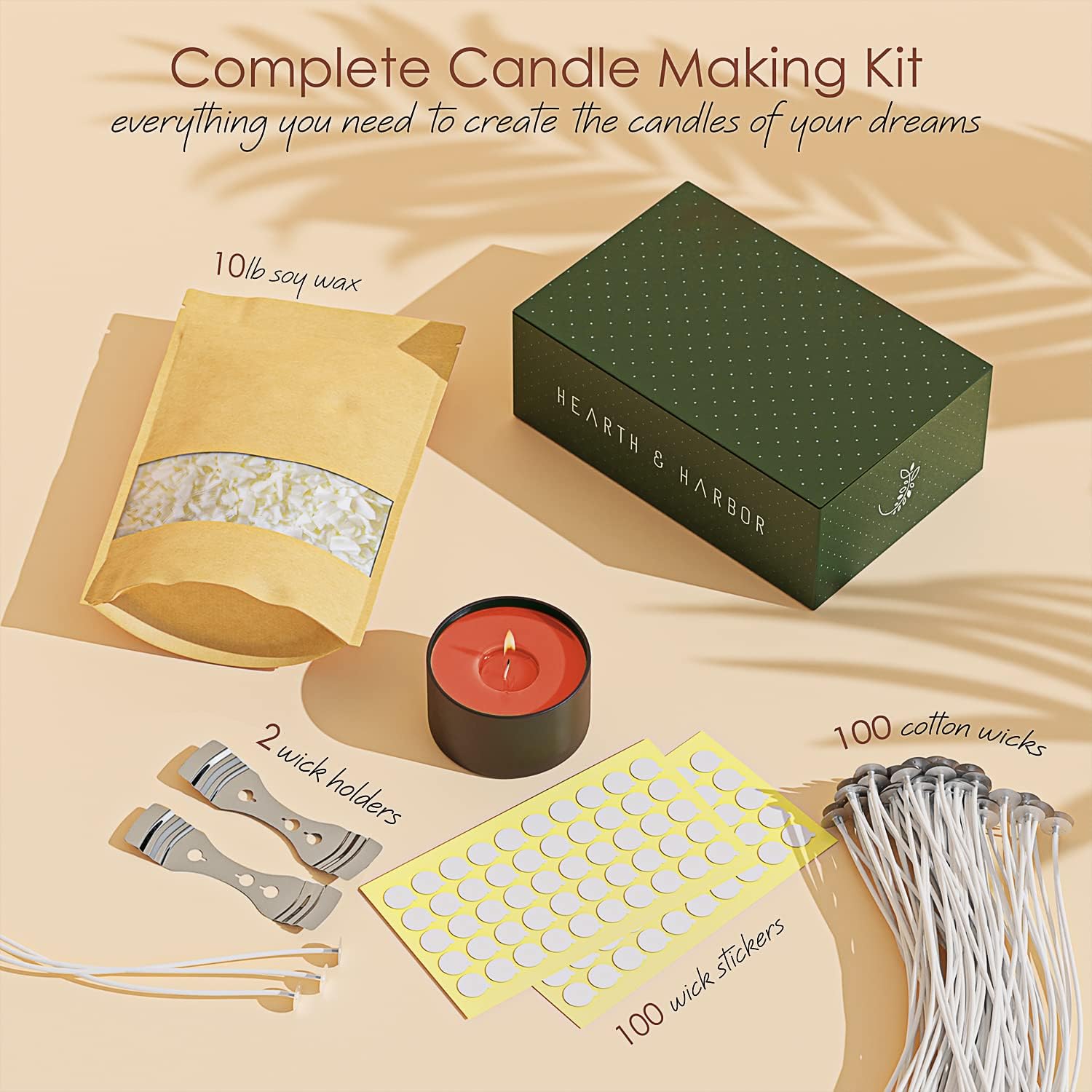 Hearth & Harbor Soy Wax Flakes Candlemaking Starter Kit