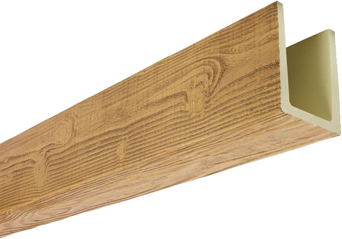 HeritageTimber Faux Beam - 3 1/2"W x 5 1/2"H x 96"L 3-Sided (U-Beam)